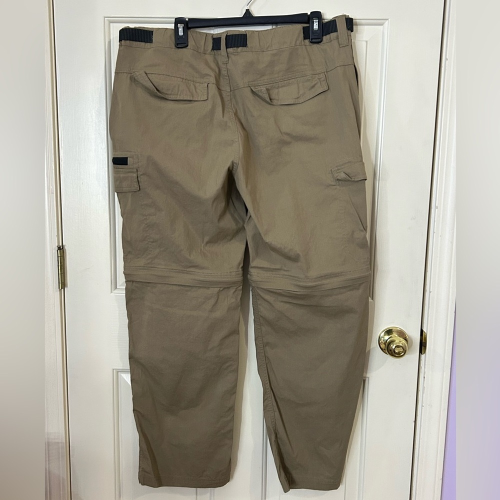 BC Clothing Co Convertible Pants Men XL x 30 Tan Cargo Hiking Stretch Zip Off - Picture 2 of 7